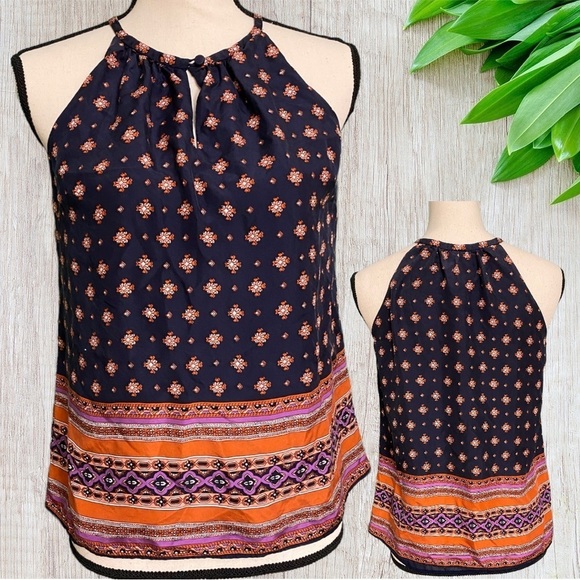 J. Crew Tops - 𝅺J. Crew Soie Silk Foulard Sleeveless Petite Eclectic Print Blouse Size 4P